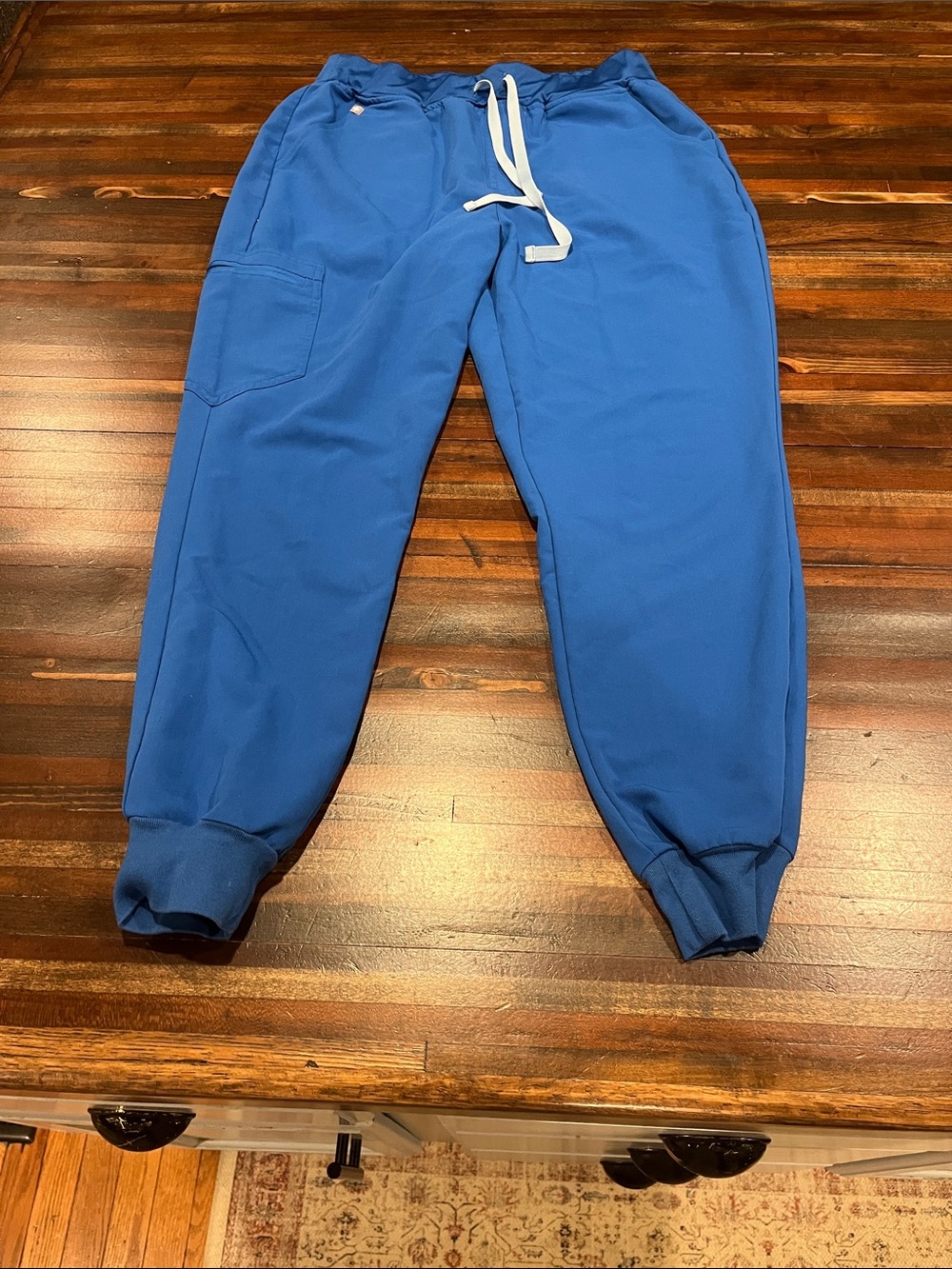 Figs womens high waisted Royal Blue Drawstring Joggers scrubs large